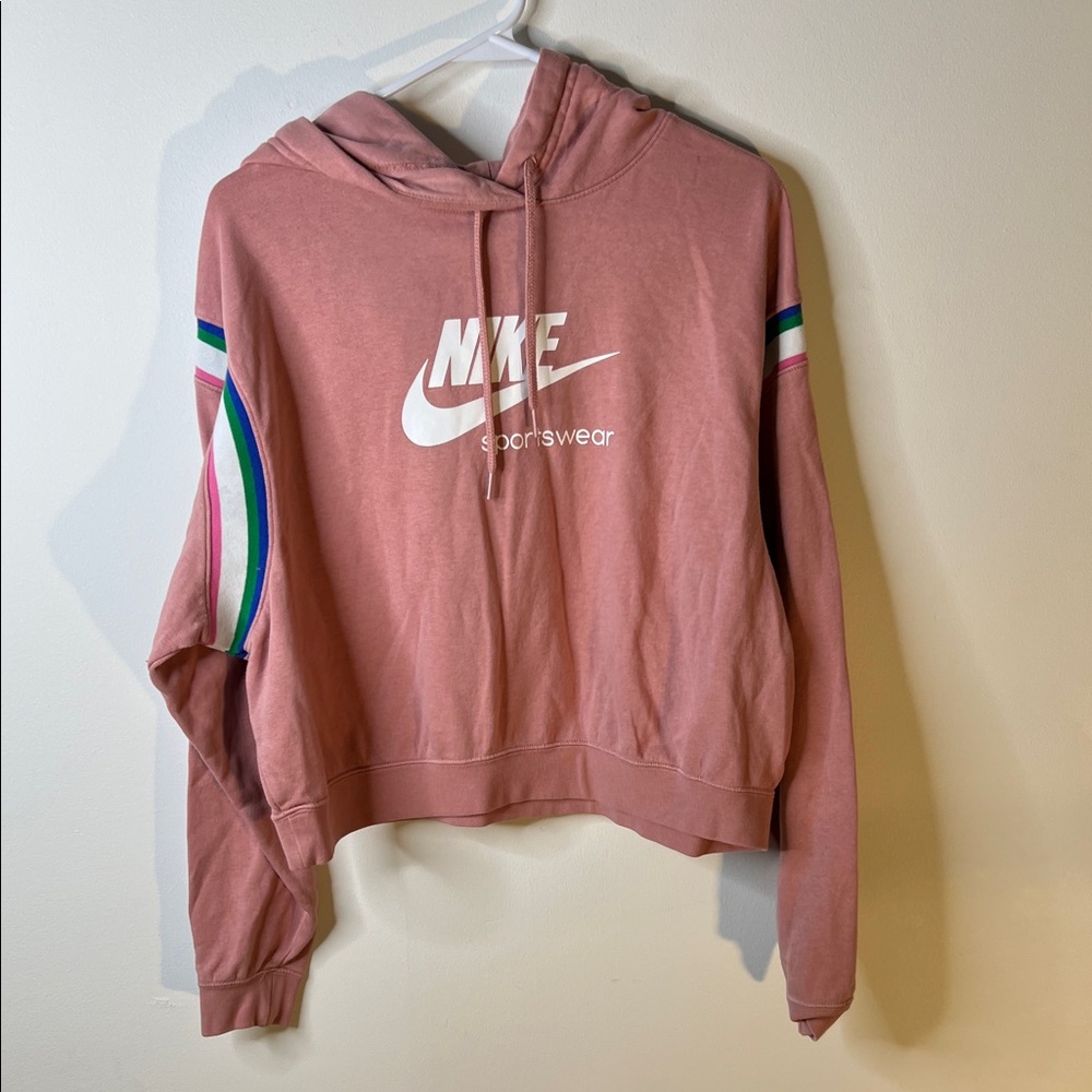 🔴 Nike Women's Rose Pink Cropped Hoodie